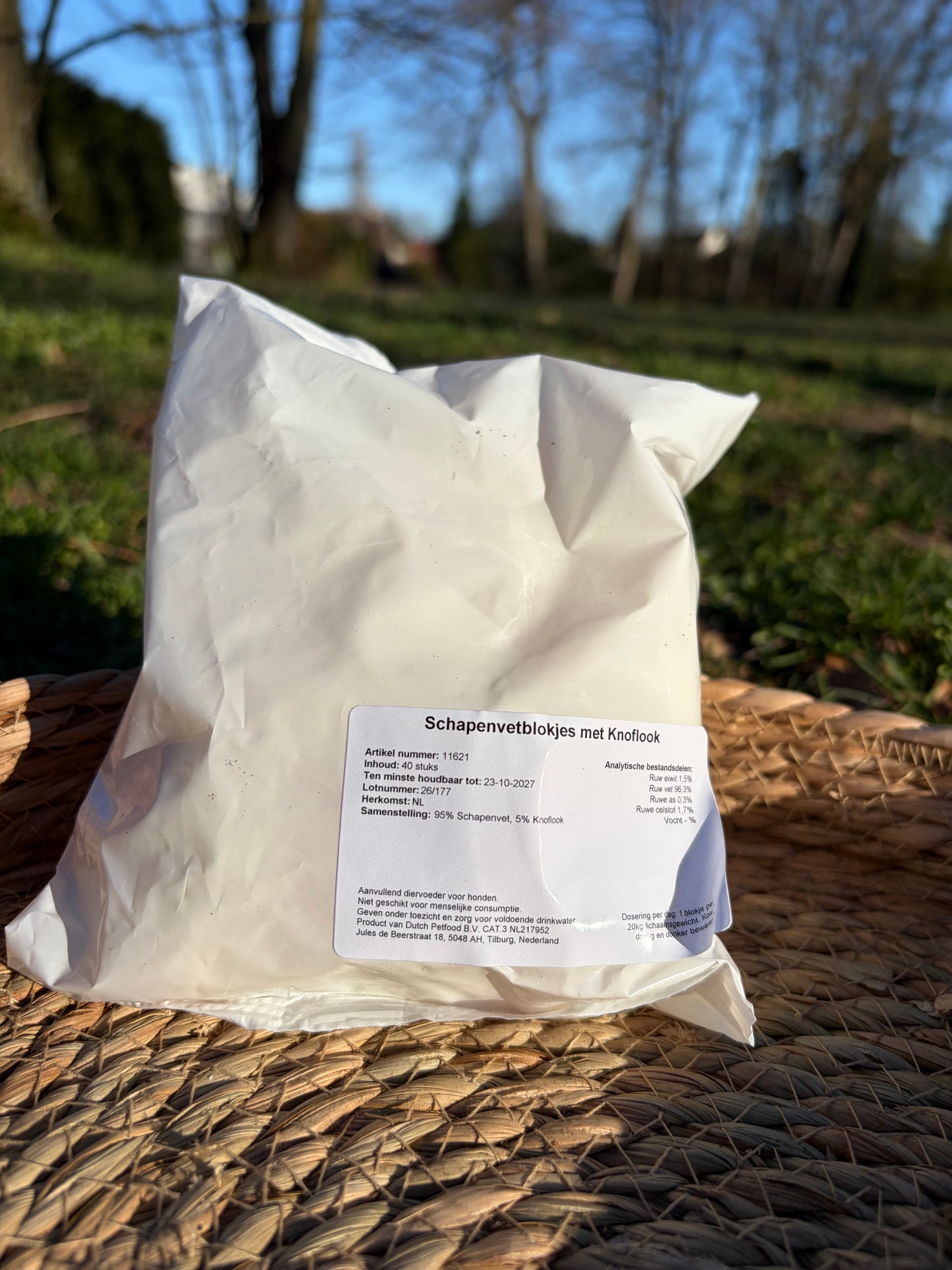 Schapenvetblokjes - knoflook